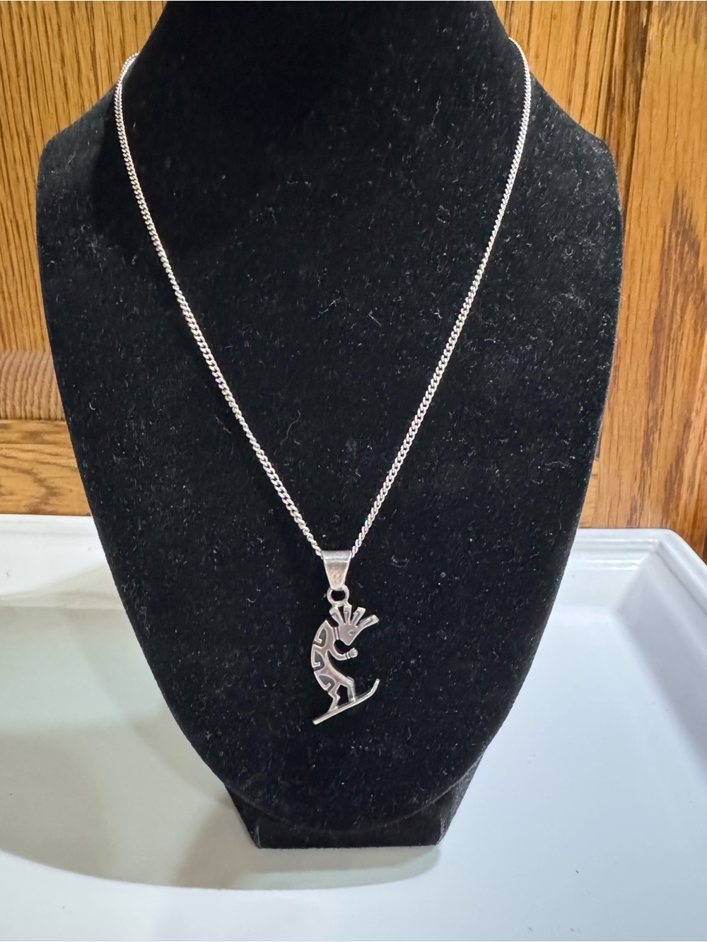 925 Sterling Silver Native American Kokopelli Pendant Necklace